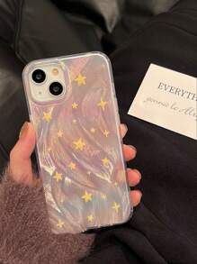 Apple New Large Hole Feather Chiffon IMD Gradient PC+TPU Colorful Protective Phone Case Compatible With IPhone 15 Pro Max, IPhone 14 Pro, IPhone 13 Pro Max, IPhone 12 Pro, IPhone 11, IPhone 15 Plus, Galaxy A04, Galaxy A32, Galaxy A52, Galaxy A72, Galaxy A33, Galaxy A23, Galaxy A34, Galaxy A35, Galaxy S23, Galaxy S24, Galaxy A34, Galaxy A25, Galaxy S21, Galaxy S20 Waterproof Shockproof Anti-Fall Scratch Resistant