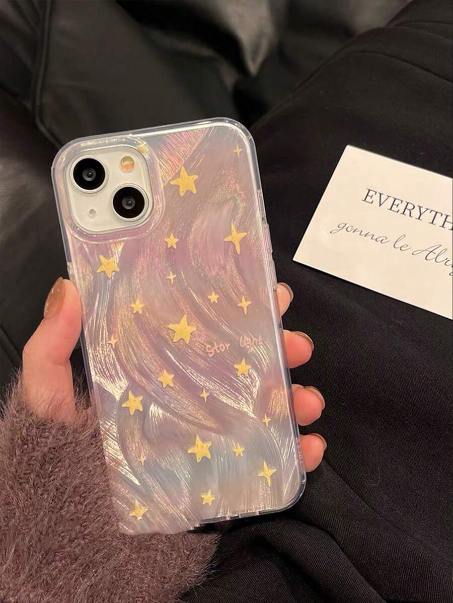 Apple New Large Hole Feather Chiffon IMD Gradient PC+TPU Colorful Protective Phone Case Compatible With IPhone 15 Pro Max, IPhone 14 Pro, IPhone 13 Pro Max, IPhone 12 Pro, IPhone 11, IPhone 15 Plus, Galaxy A04, Galaxy A32, Galaxy A52, Galaxy A72, Galaxy A33, Galaxy A23, Galaxy A34, Galaxy A35, Galaxy S23, Galaxy S24, Galaxy A34, Galaxy A25, Galaxy S21, Galaxy S20 Waterproof Shockproof Anti-Fall Scratch Resistant