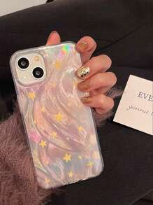 Apple New Large Hole Feather Chiffon IMD Gradient PC+TPU Colorful Protective Phone Case Compatible With IPhone 15 Pro Max, IPhone 14 Pro, IPhone 13 Pro Max, IPhone 12 Pro, IPhone 11, IPhone 15 Plus, Galaxy A04, Galaxy A32, Galaxy A52, Galaxy A72, Galaxy A33, Galaxy A23, Galaxy A34, Galaxy A35, Galaxy S23, Galaxy S24, Galaxy A34, Galaxy A25, Galaxy S21, Galaxy S20 Waterproof Shockproof Anti-Fall Scratch Resistant