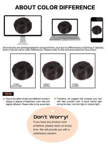 3 英寸弹性橡皮筋假发髻合成直发髻夹在发尾延长发髻发髻发片女士