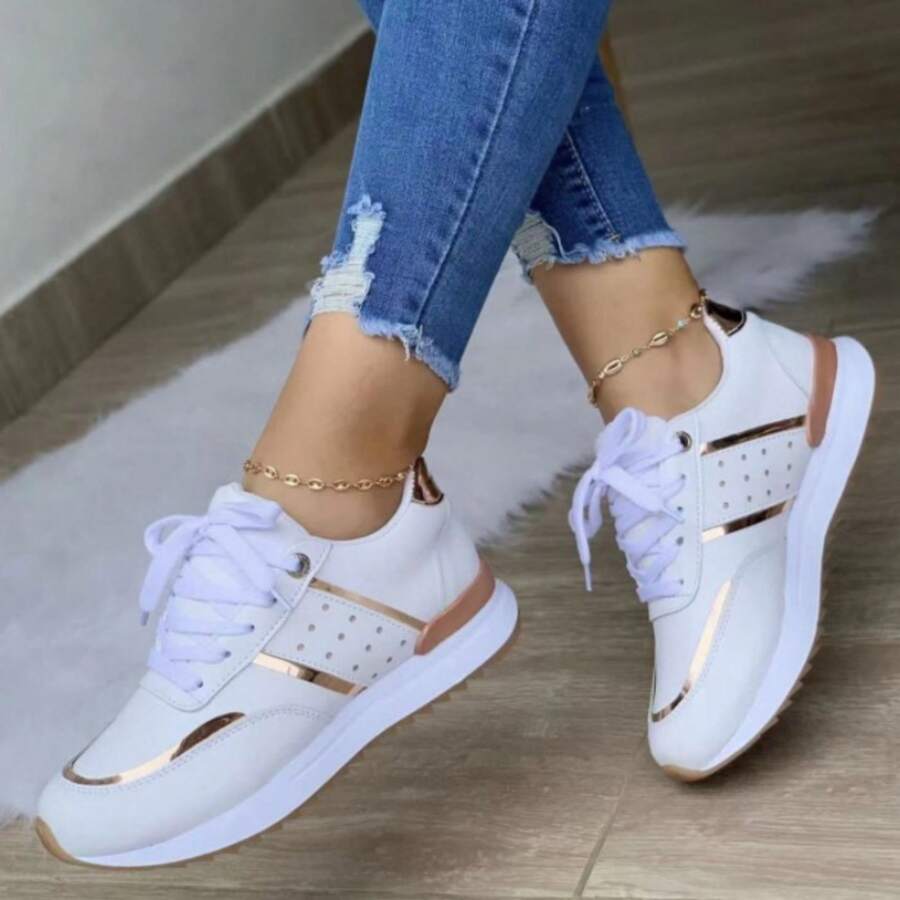 Women's Casual Work Shoes,Platform Walking Shoes,Orthopedic,Non-Slip Wedge Tennis Sneakers - 白色 - 查看 1