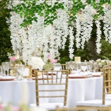 1 套人造紫藤花，塑料人造藤装饰，覆盖悬挂天花板假花，适用于家庭聚会、婚礼、派对、节日室内/室外装饰 - 彩色 - 查看 4