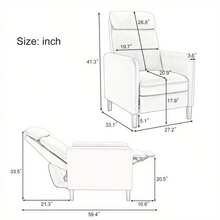 Modern Artistic Color Design Adjustable Recliner Chair PU Leather For Living Room Bedroom Home Theater