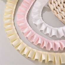 5 米/包 2.5 厘米宽褶皱花卉蕾丝花边，DIY 服装和玩偶装饰 - 彩色 - 查看 1