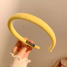 1 pieza Diadema delgada de color crema con diseño minimalista de pollito amarillo, accesorio de cabello versátil