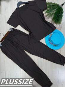 Plus Size Co-Ords - Negro - Ver 1