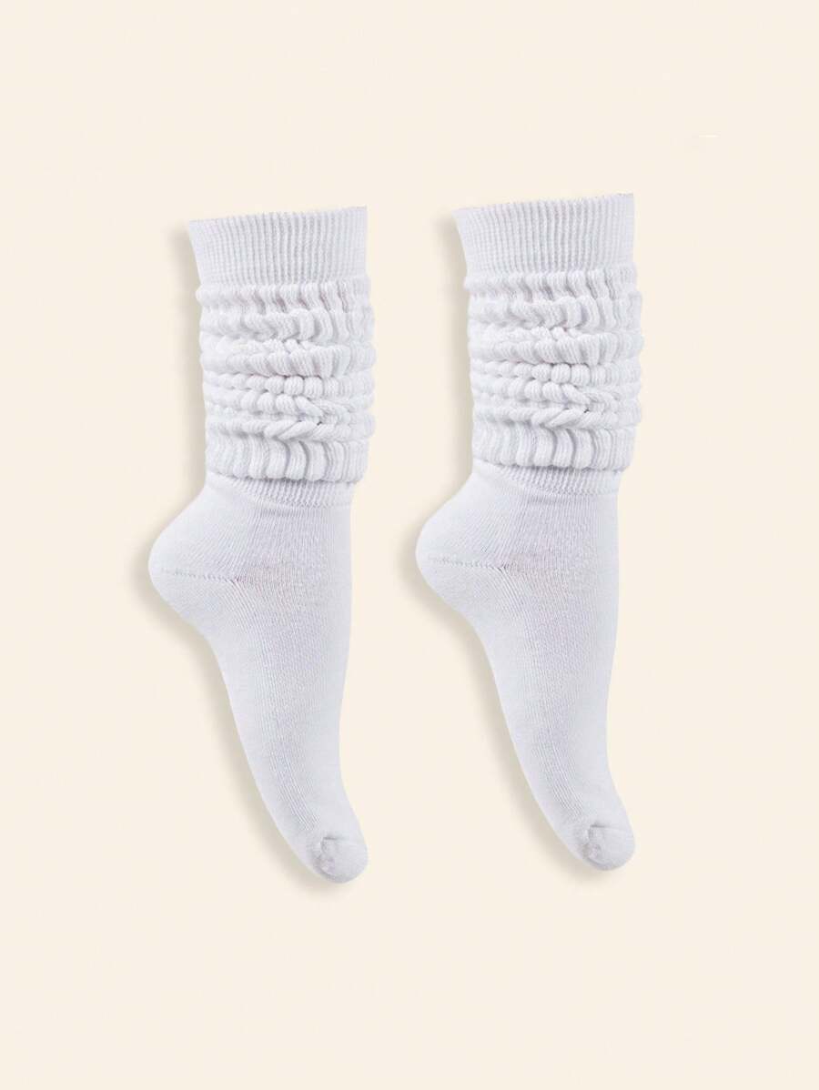 1 双女士长款宽松泡泡袜，保暖 - 白色 - 查看 1