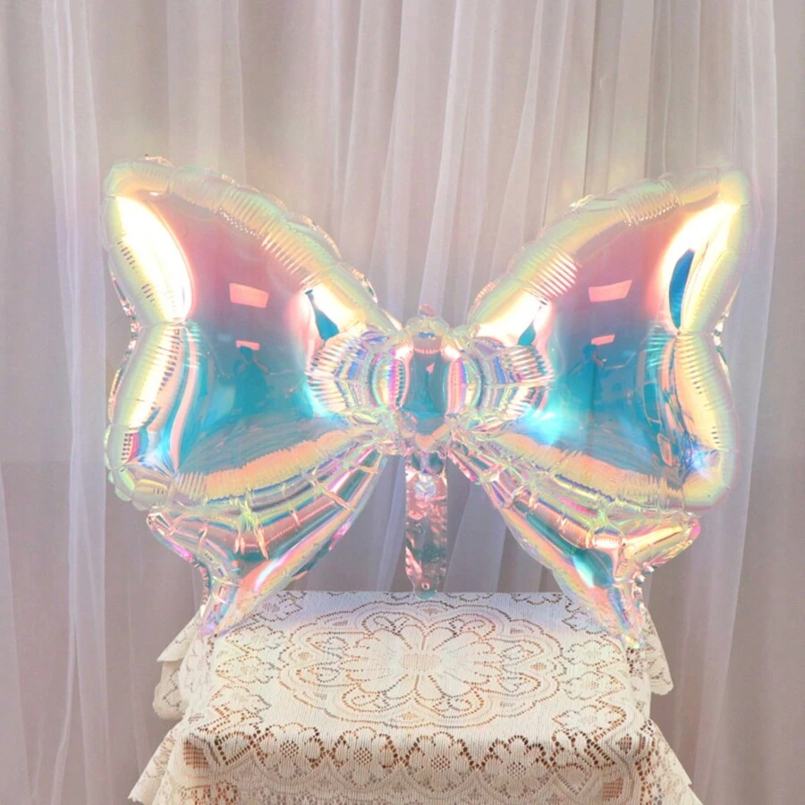 Colorful Transparent Bow Foil Balloons, Birthday Party Anniversary Background Decor,Christmas