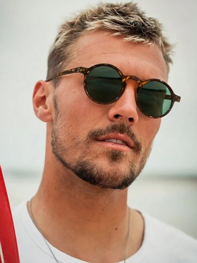 1 件装男士亚克力休闲复古豹纹眼镜，适合返校季佩戴，时尚百搭，适合日常外出、海滩度假、户外活动和旅行。