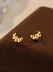 Pendientes con forma de croissant de plata de ley 925, diseño único de estilo francés vintage, adecuado para uso diario, regalo para mujeres, madres, novias, Pascua/Día de San Valentín