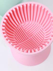 1 pieza Taza de limpieza de pinceles de maquillaje de silicona, limpiador portátil de esponjas de maquillaje - Multicolor - Ver 4