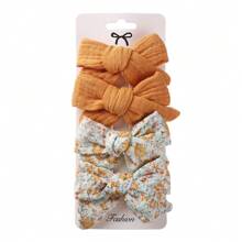 4 pièces Barrettes à cheveux pour enfants avec nœud imprimé en tissu, un ensemble d'accessoires de cheveux de style frais comprenant des pinces à clip en ruban tressé, sûres pour bébé, pour le port quotidien et les séances photos, un cadeau d'amour pour la Saint-Valentin