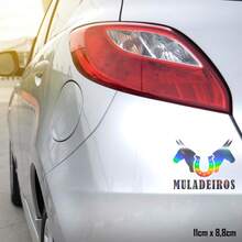 Holographic Sticker 1 Unit Mule In Love With Horse, To Stick On Car, Motorcycle, Helmet - 均碼 - 查看 2