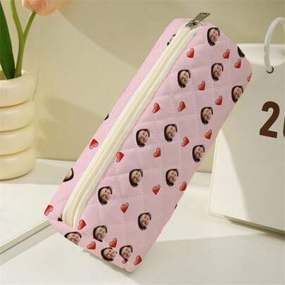 1ชิ้น กล่องเก็บดินสอพร้อมโลโก้ที่กำหนดเอง กระเป๋าเก็บของปรับแต่งได้ด้วยดีไซน์ที่เป็นเอกลักษณ์ของคุณ (รูปภาพ ข้อความ ภาพประกอบ) กระเป๋าเครื่องสำอางแบบซิปพกพา กล่องเก็บดินสอ สไตล์คลาสสิกกล่องใส่ดินสอ เหมาะสำหรับโรงเรียน/นักเรียน/กลับโรงเรียน