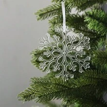 1 件，圣诞装饰吊坠，圣诞树装饰，雪花，五角星吊坠，圣诞树雪花装饰吊坠，圣诞派对装饰 - 彩色 - 查看 5