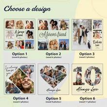 1pc Personalized Photo Board, Customized Love Symbol Decor With Your And Your Family Photos. We Turn Your Photos Into Art. Customizable With 3 Photos, Suitable For Valentine's Day, Mother's Day, Father's Day, Birthday Or Anniversary. A Unique Gift For Mother, Father, Wife, Husband, Girlfriend, Boyfriend, The Best Gift Gifts Graduation
