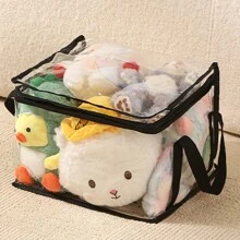1pc Plush Toy Storage Bag Large Capacity For Children's Doll Storage And Organizing Box Waterproof Student Book Organizer Back To School  Decorations   Autumn Decor Festival Decor Room Decor Home Decor Fall Decor Bedroom Decor - Multicolor - View 4