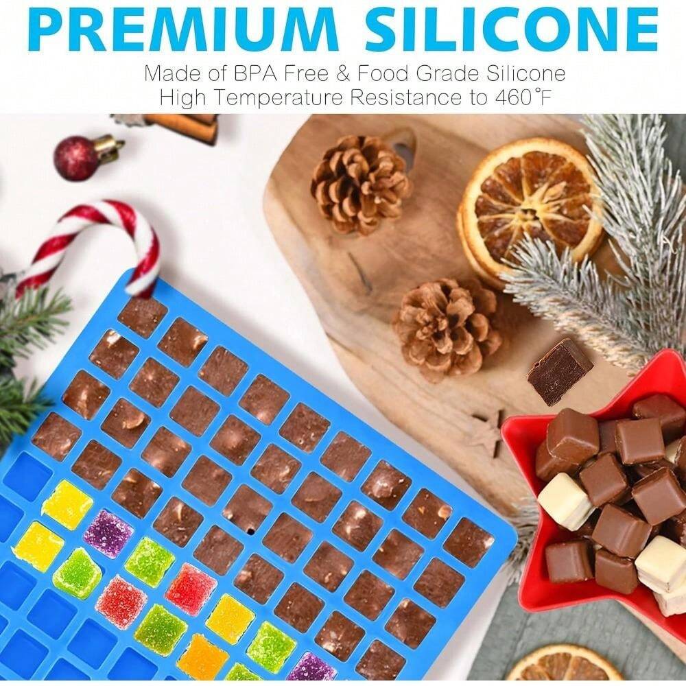 3 Moules Silicone Bonbons + 2 Compte-gouttes - Formes Ours, Dinosaures - 55 Cavités