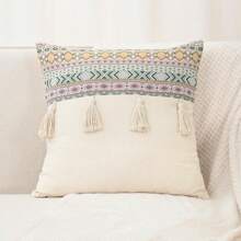 1 件波西米亚流苏枕套，8 色提花编织设计，季节性装饰沙发垫套，无枕芯 - 彩色 - 查看 17