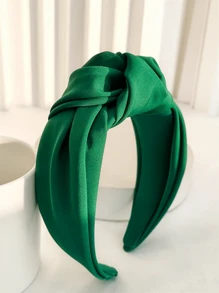 1 pezzo Fascia per capelli di nuova europea e americana con texture INS, nastro di raso, accessorio per capelli, cerchietto ampio annodato, ideale per uscire, feste, accessori per capelli