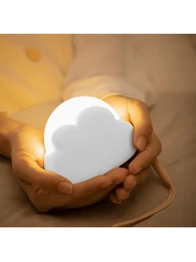 1pc Adjustable Brightness Rechargeable Cloud Shaped LED Night Light, 4 Dimming Levels, Silicone Cable, Cute Cloud Design, Creative Bedroom Gift - Cloud Light - View 12