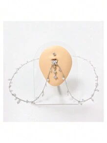 AVYRING 1Set Summer Beach Multi-Layer Crystal Belly Buttom Ring With Waist Chain Bikini Rhinestone Navel Piercing Dangle Belly Button Rings Waist Chain Sexy Belly Body Chain Jewelry For Women