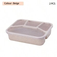 1 件/2 件/4 件便当盒，4 格餐盒，塑料可重复使用食品储存容器 - 可堆叠，适用于办公室、工作和旅行，学生携带早餐、午餐、晚餐、露营、野餐等，厨房，圣诞节返校礼物，学校用品 - 彩色 - 查看 21