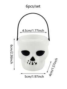 Bộ 6 xô nhựa mini hình bí ngô Halloween có tay cầm, xô Trick or Treat Halloween họa tiết vạc, ma và đầu lâu, phù hợp làm quà tặng tiệc Halloween và trang trí Ngày Lễ Người Chết - Nhiều màu - Xem 11