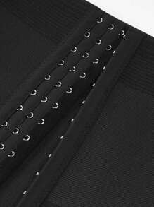 Prosty, jednolity kolor, gorset wyszczuplający talię, pas - Czarne - Zobacz 6