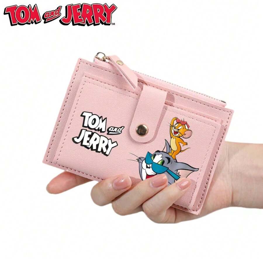 官方正品多功能钱包拉链扣学生卡包手拿包零钱包卡包可装小钱多卡。 - 粉色 - 查看 1