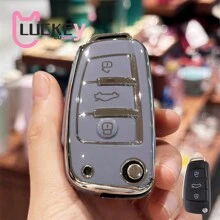 Car Key Case Cover For Audi A1 A3 A4 A6 Q1 Q3 Q5 Q7 S3 S4 S6 R8 TT Key Shell Cover Key Fob Cover With Keyring Car Keychain Lanyard - Multicolor - View 10