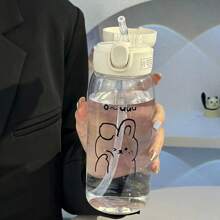 VANLFY Taza de agua de plástico transparente con estampado de conejo - Multicolor - Ver 7