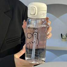 VANLFY Taza de agua de plástico transparente con estampado de conejo - Multicolor - Ver 8