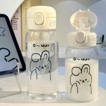 VANLFY Taza de agua de plástico transparente con estampado de conejo - Multicolor - Ver 9