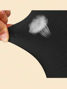 5pairs Women's Black Knee-High Compression Socks & Riding Socks, Suitable For Running, Cycling Sports, For Gym, Fall - Black - View 3