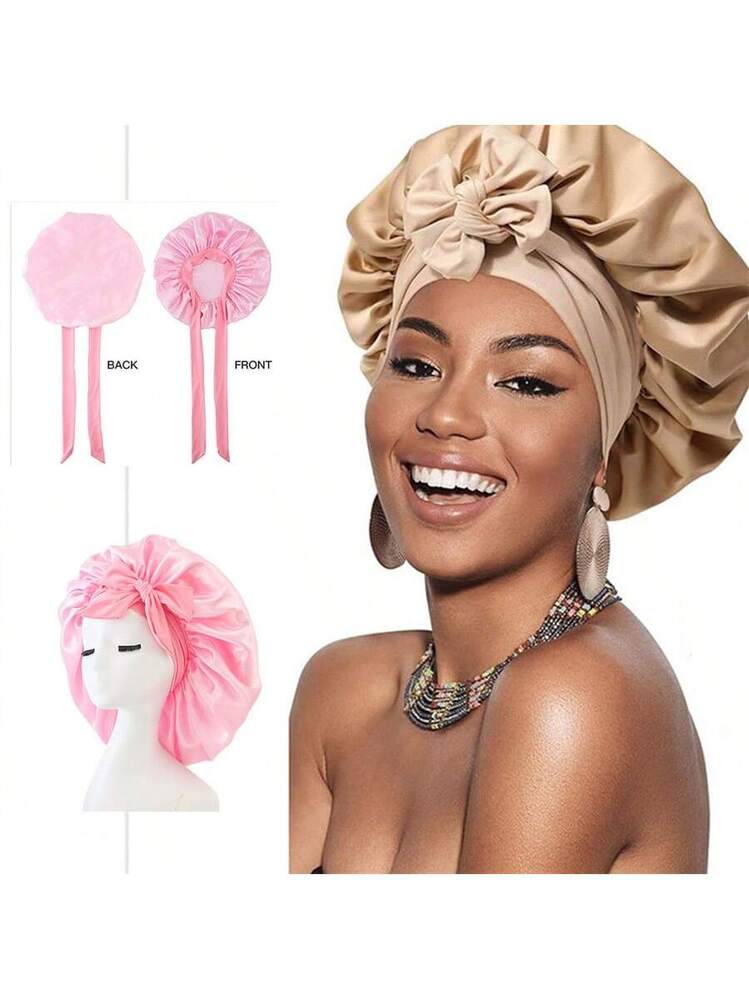 1 pezzo Cuffia da doccia grande da donna, cuffia da doccia impermeabile, cuffia da doccia a doppio strato con elastico per capelli, adatta per capelli lunghi e spessi | SHEIN ALIA