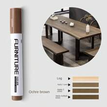 1 Furniture Repair Marker, Wooden Cabinet, Floor Repair And Filling Rod, Scratch Recovery Kit, Touch Up Paint Pen, Composite Material Repair (Some Styles, Positions Or Logos Are Randomly Shipped And Do Not Affect Use)