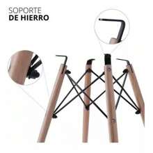 Adir Set De 4 Sillas Eames Modernas Minimalistas - Negro - Ver 4
