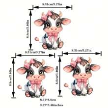 1 cái/2 cái/3 miếng dán hình con bò và nơ dành cho nam giới, thích hợp cho áo phông, quần jean, áo khoác, ba lô, quần áo, mũ, v.v. - Nhiều màu - Xem 4