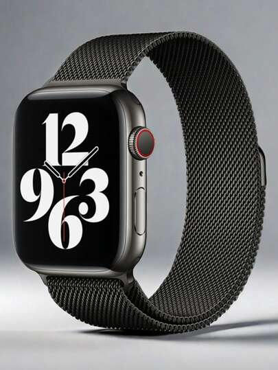 1pc Men Women Milanese Loop Strap Compatible With Apple Watch S10 46mm 42mm 44mm 40mm 45mm 41mm 38mm Ultra 2 49mm Magnetic Metal Mesh Band Luxury Stainless Steel Bracelet Compatible With IWatch Series 11 10 9 8 7 Se 6 5 4 3 Gift For Women