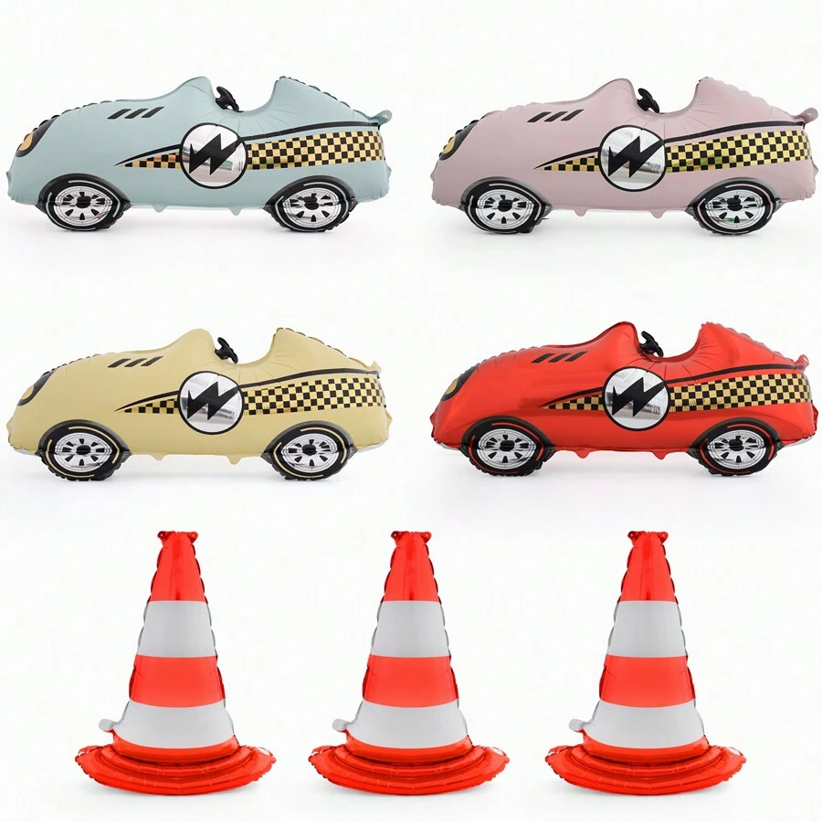 1PC Xe đua 3D lớn, Bóng bay lá nhôm nylon chắn gió, Bóng bay trang trí tiệc sinh nhật theo chủ đề xe hơi, Giáng sinh - Nhiều màu - Xem 1