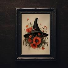 1 Mũ, Vintage Thẩm Mỹ, Fairycore, Phù Thủy Nghệ Thuật Treo Tường, Trang Trí Halloween, Áp Phích Cho Phòng Khách, Phòng Ngủ - Nhiều màu - Xem 5