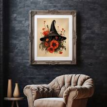 1 Mũ, Vintage Thẩm Mỹ, Fairycore, Phù Thủy Nghệ Thuật Treo Tường, Trang Trí Halloween, Áp Phích Cho Phòng Khách, Phòng Ngủ - Nhiều màu - Xem 4