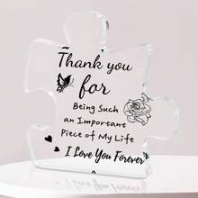 To My Love Gifts-1pc Transparent Block Puzzle Acrylic Plaque, I Love You Gifts For Him Her, Special Friendship Gifts, Romantic Anniversary Wedding Gift, Birthday Gift, Unique Happy Retirement Gifts, Mother's Day Gifts, Friend Gifts, Graduation Gifts, A Great Gift For Retirees Apperciation Gifts For Girlfriend Friends Son Daughter Wife Husband Grandma, Grandpa Father Mother Father-In-Law Mother-In-Law Sister Brother Uncle Aunt Teacher Women Men, Thank You Gift For Her - YKL081 - View 1