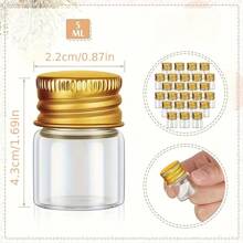 5ml/30 件迷你塑料瓶配金色铝盖，小塑料罐，小容器用于 DIY 艺术工艺品储存