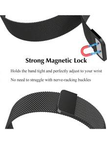 Bracelet de montre 20/22 mm, doux et respirant, style milanais, en acier inoxydable tressé avec boucle magnétique. Convient aux hommes et aux femmes. Compatible avec Samsung Galaxy Watch, Watch, Watch, Watch. Convient à tous les bracelets de montre d'une largeur de 20 mm à 22 mm.