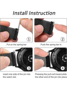 Bracelet de montre 20/22 mm, doux et respirant, style milanais, en acier inoxydable tressé avec boucle magnétique. Convient aux hommes et aux femmes. Compatible avec Samsung Galaxy Watch, Watch, Watch, Watch. Convient à tous les bracelets de montre d'une largeur de 20 mm à 22 mm.