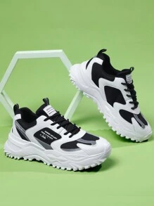 Męskie letnie, codzienne, oddychające siateczkowe tenisówki, buty robocze z grubą podeszwą, grube tenisówki