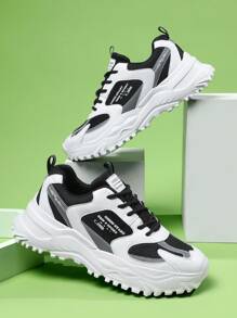 Męskie letnie, codzienne, oddychające siateczkowe tenisówki, buty robocze z grubą podeszwą, grube tenisówki