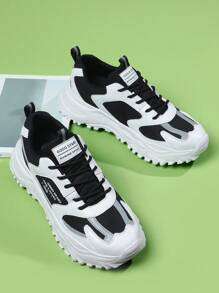 Męskie letnie, codzienne, oddychające siateczkowe tenisówki, buty robocze z grubą podeszwą, grube tenisówki